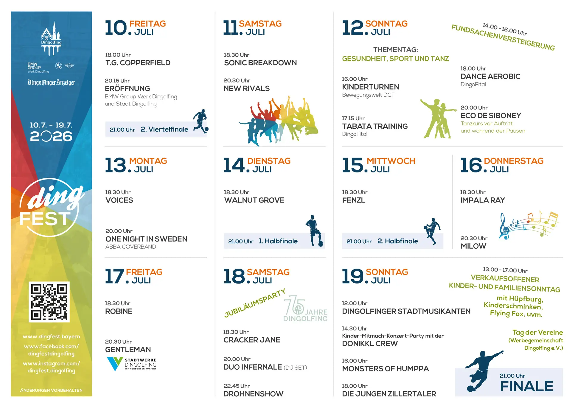 Programm für das Dingfest 2026